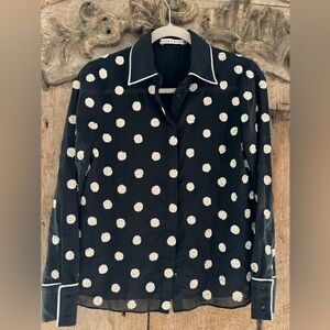 Alice and Olivia sequin polka dot sheer top. Size XS.